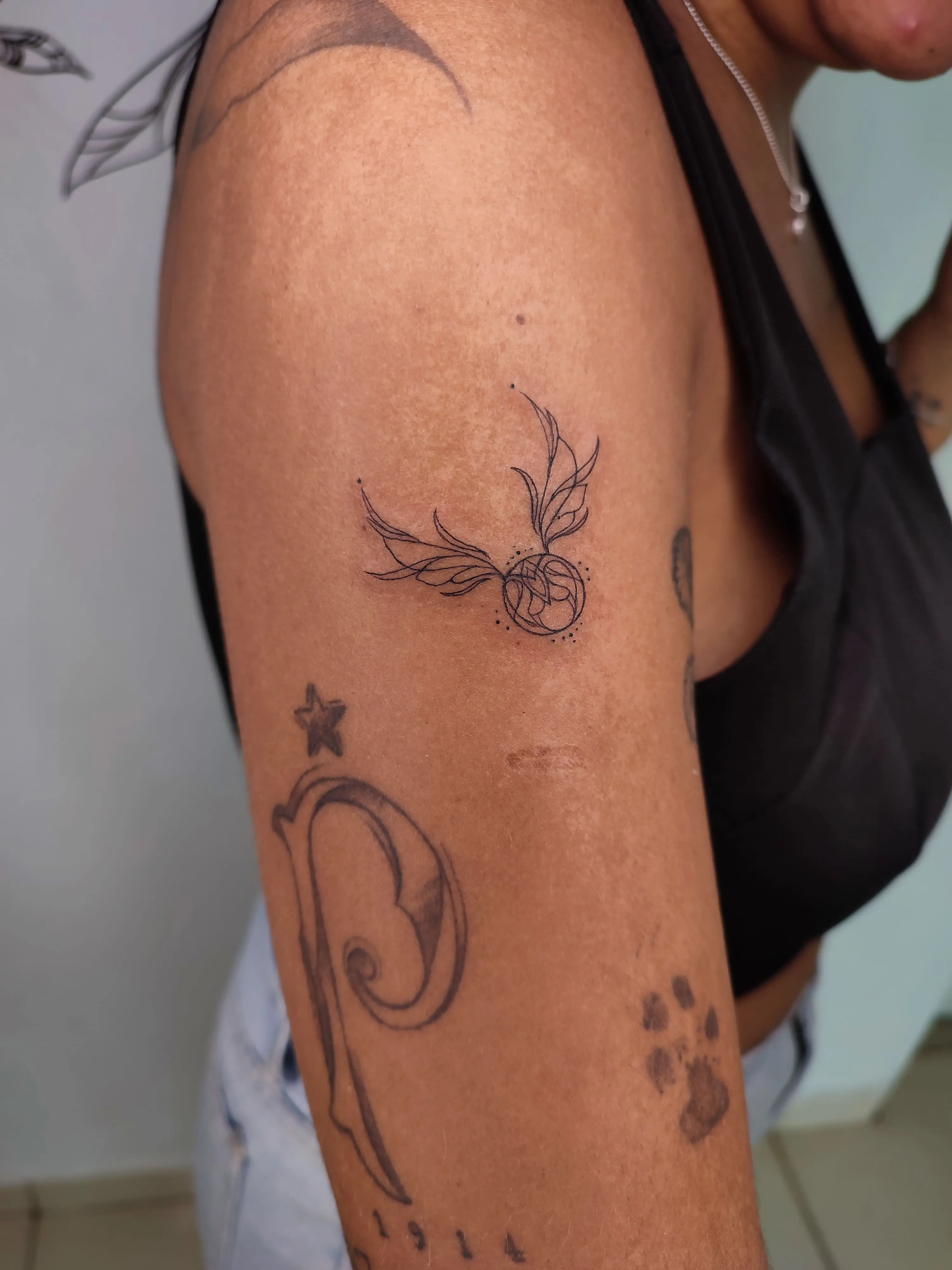 Tatuagem do pombo de ouro do harry potter